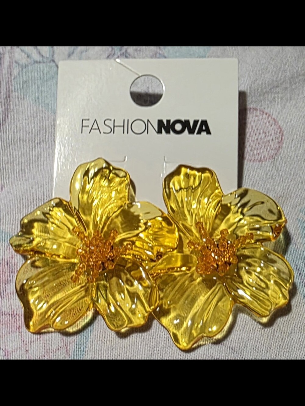 Yellow Floral Statement Earrings